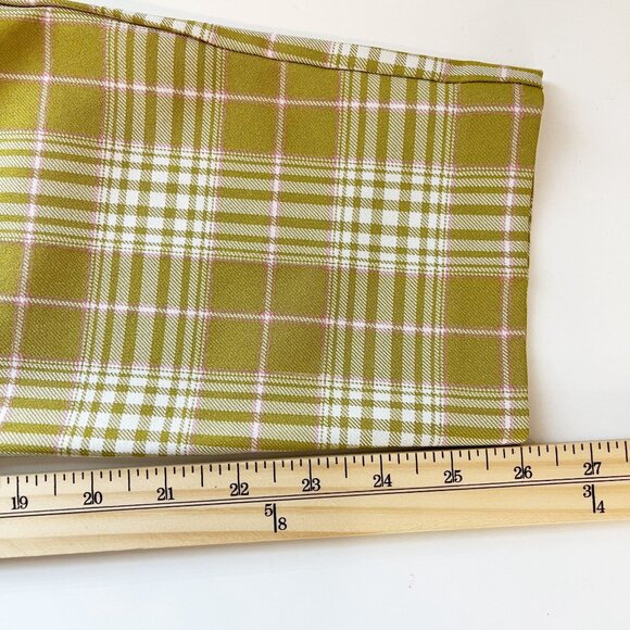 ASOS Bright Funky Plaid Pleat Front Tapered Pants Y2K Business Casual Size 0 - Picture 7 of 8